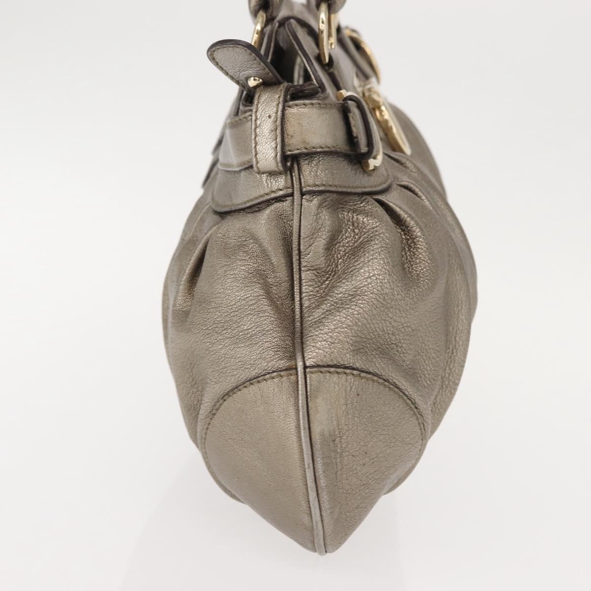 Salvatore Ferragamo Gancini Tote Bag Leather Gold Tone Auth 148181