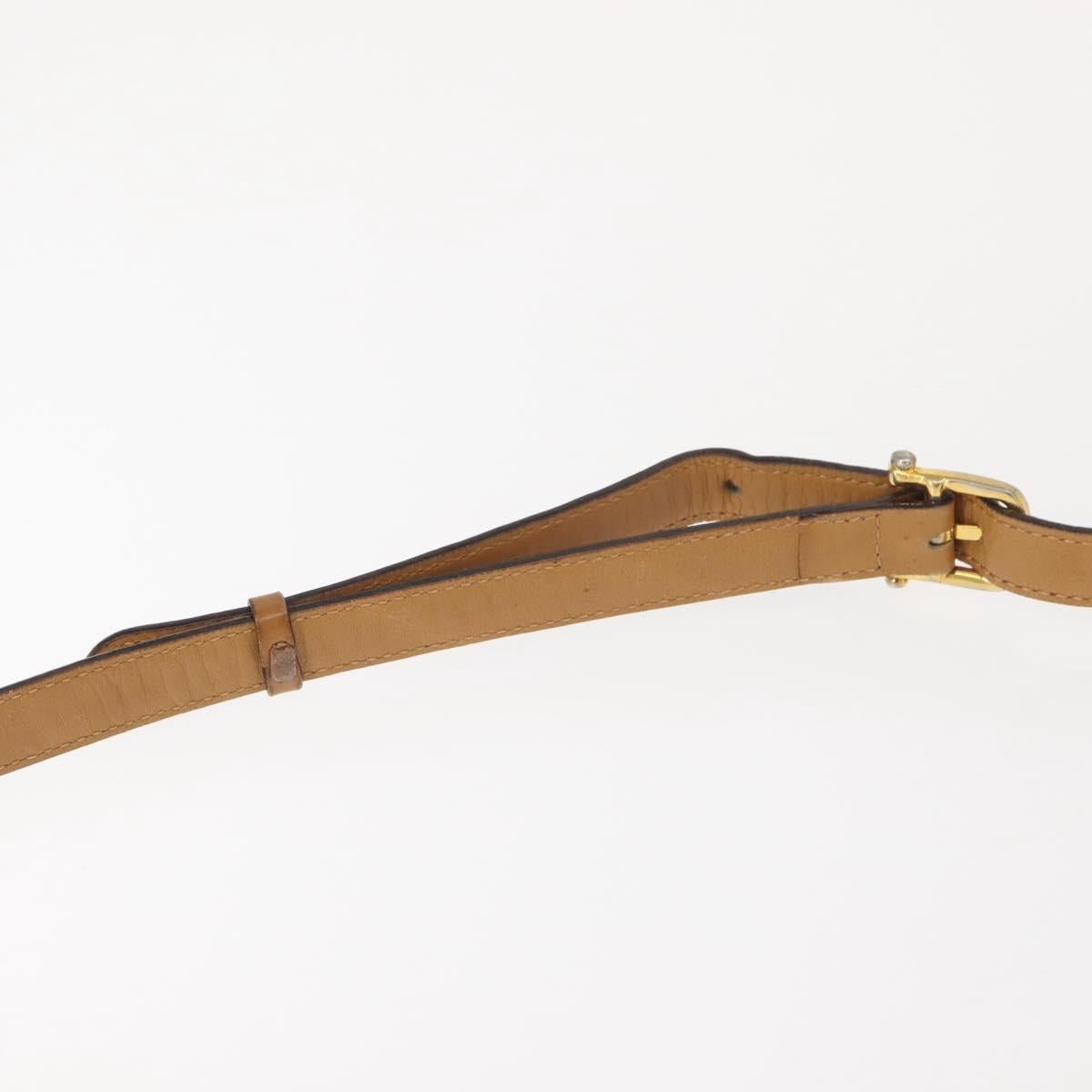 CELINE Macadam Canvas Shoulder Bag PVC Beige Gold Auth 148186