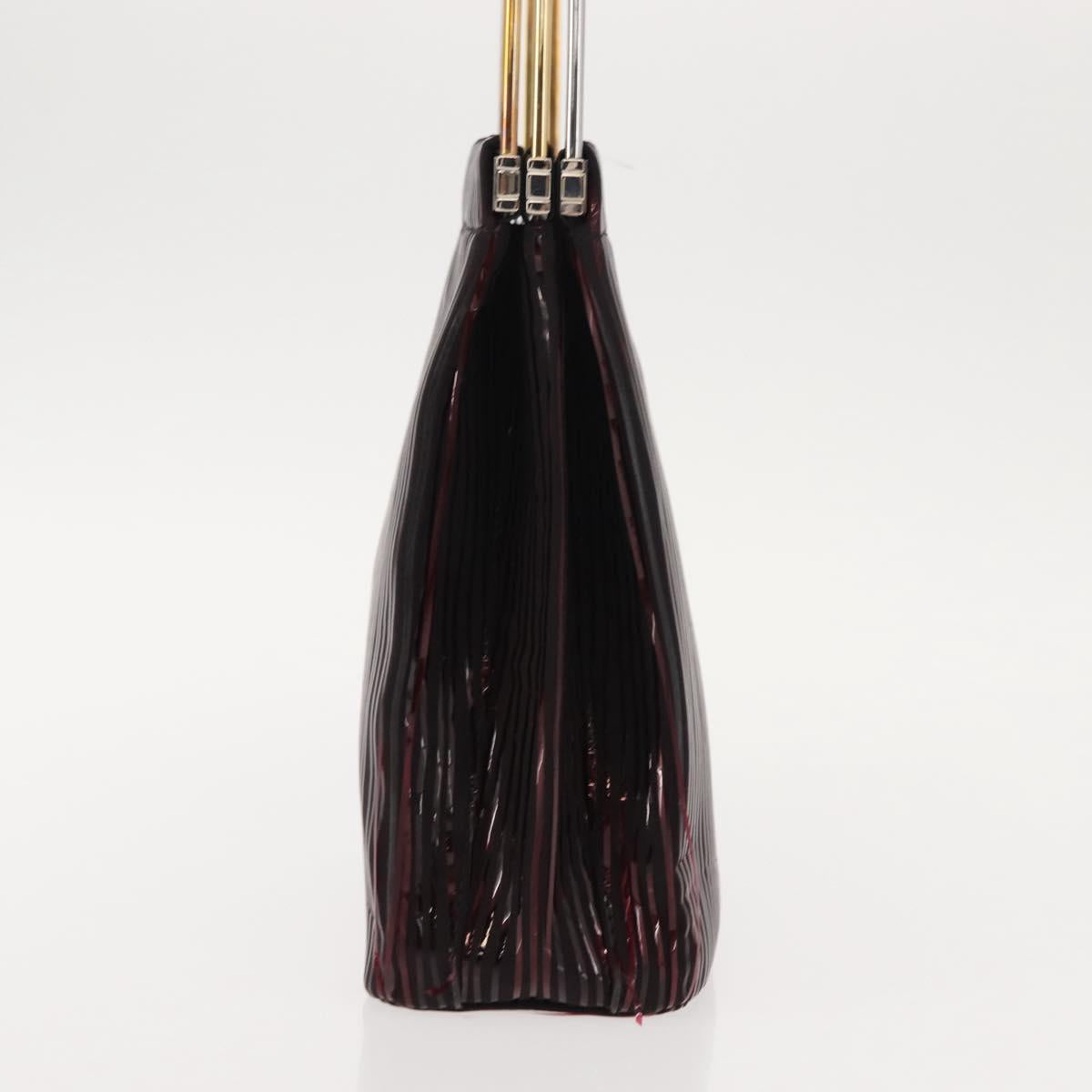 CARTIER Trinity Hand Bag Nylon Black Gold Auth 148194