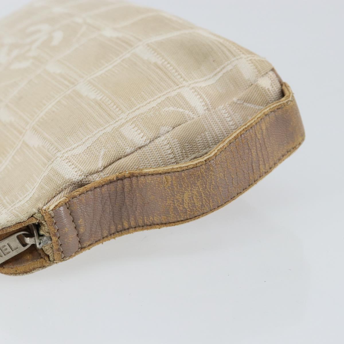 CHANEL New Travel Line Pouch Beige CC Auth 148196
