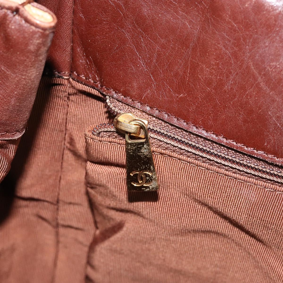 CHANEL Tote Bag Canvas Leather Beige Gold CC Auth 148197