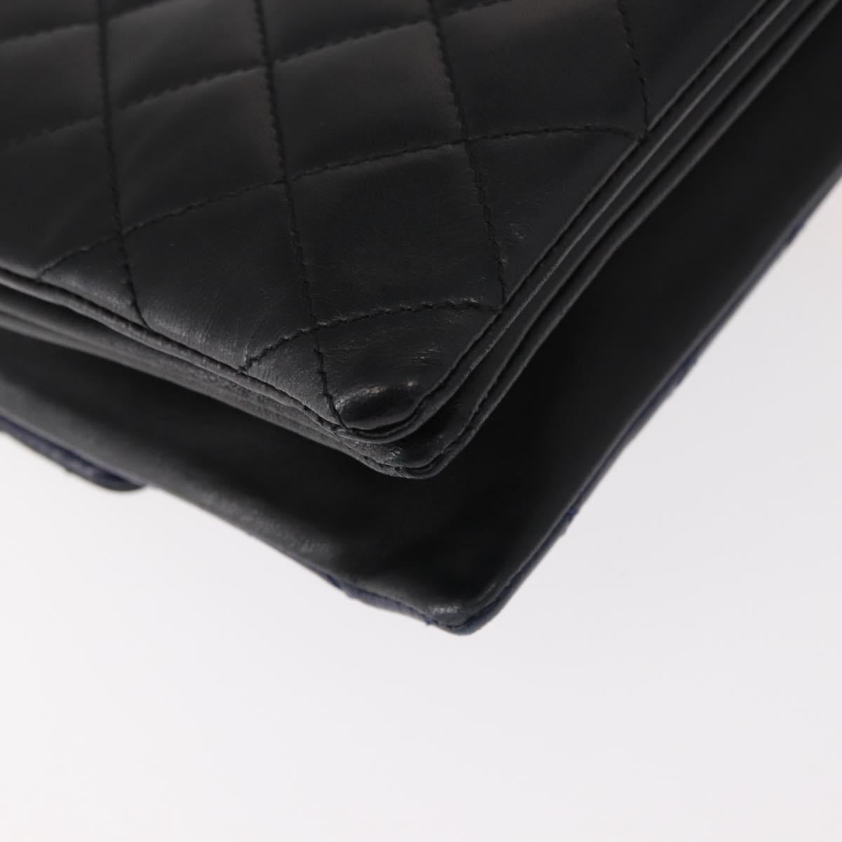 CHANEL Matelasse Chain Pagoda Bag Lamb Skin Multicolor Gold CC Auth 148199