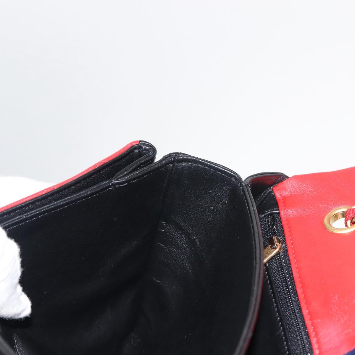 CHANEL Matelasse Chain Pagoda Bag Lamb Skin Multicolor Gold CC Auth 148199