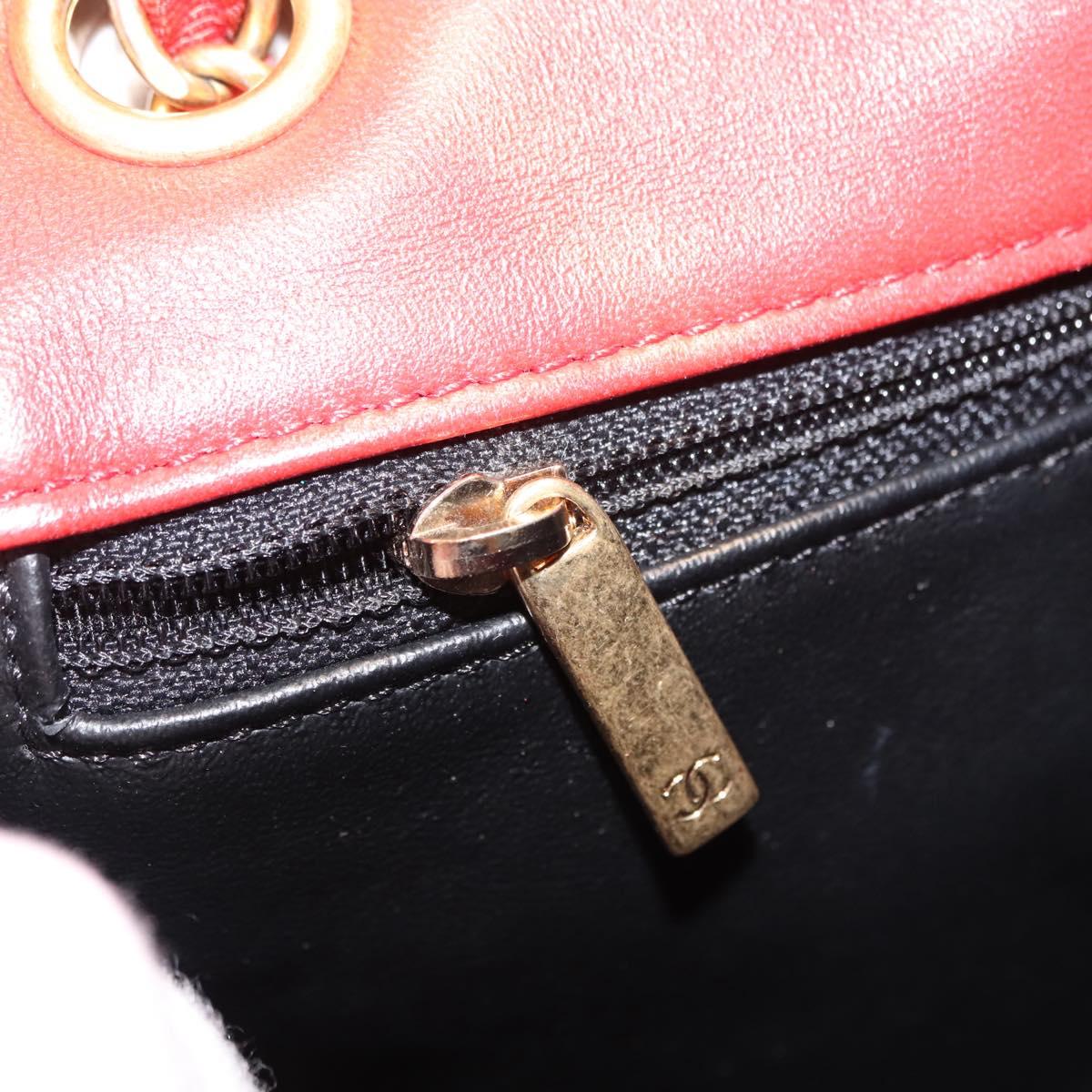 CHANEL Matelasse Chain Pagoda Bag Lamb Skin Multicolor Gold CC Auth 148199