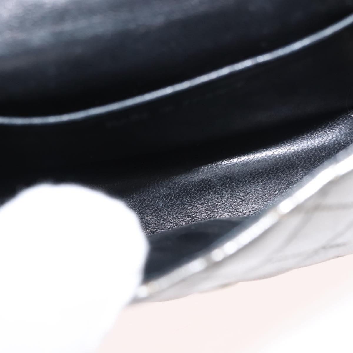 CHANEL Matelasse Chain Hand Bag Lamb Skin Silver CC Auth 148202