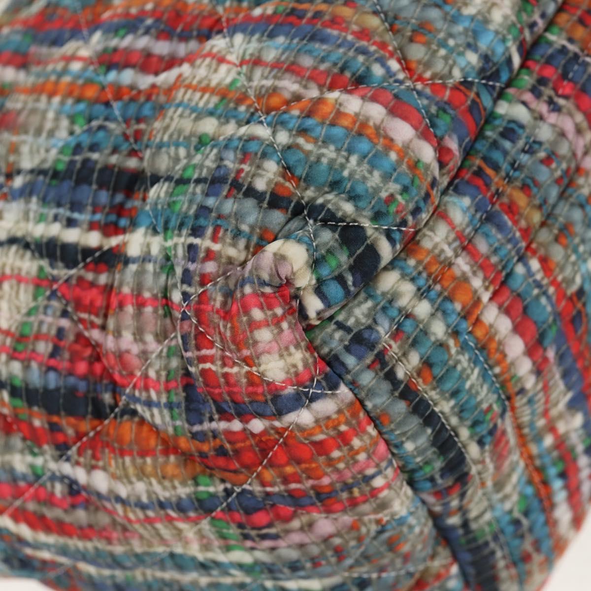 CHANEL Cococoon Tote Bag Nylon White Silver CC Auth 148203V