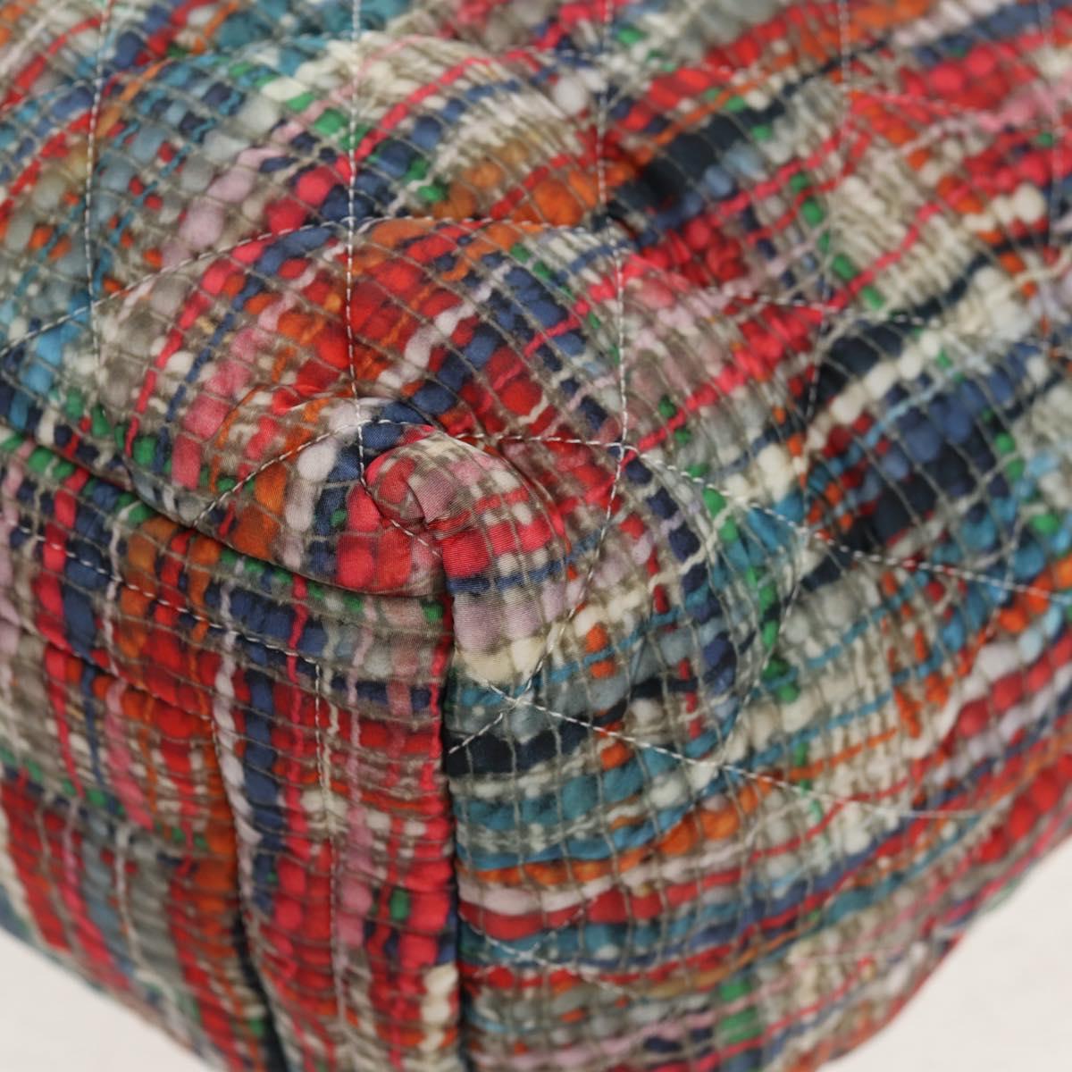 CHANEL Cococoon Tote Bag Nylon White Silver CC Auth 148203V