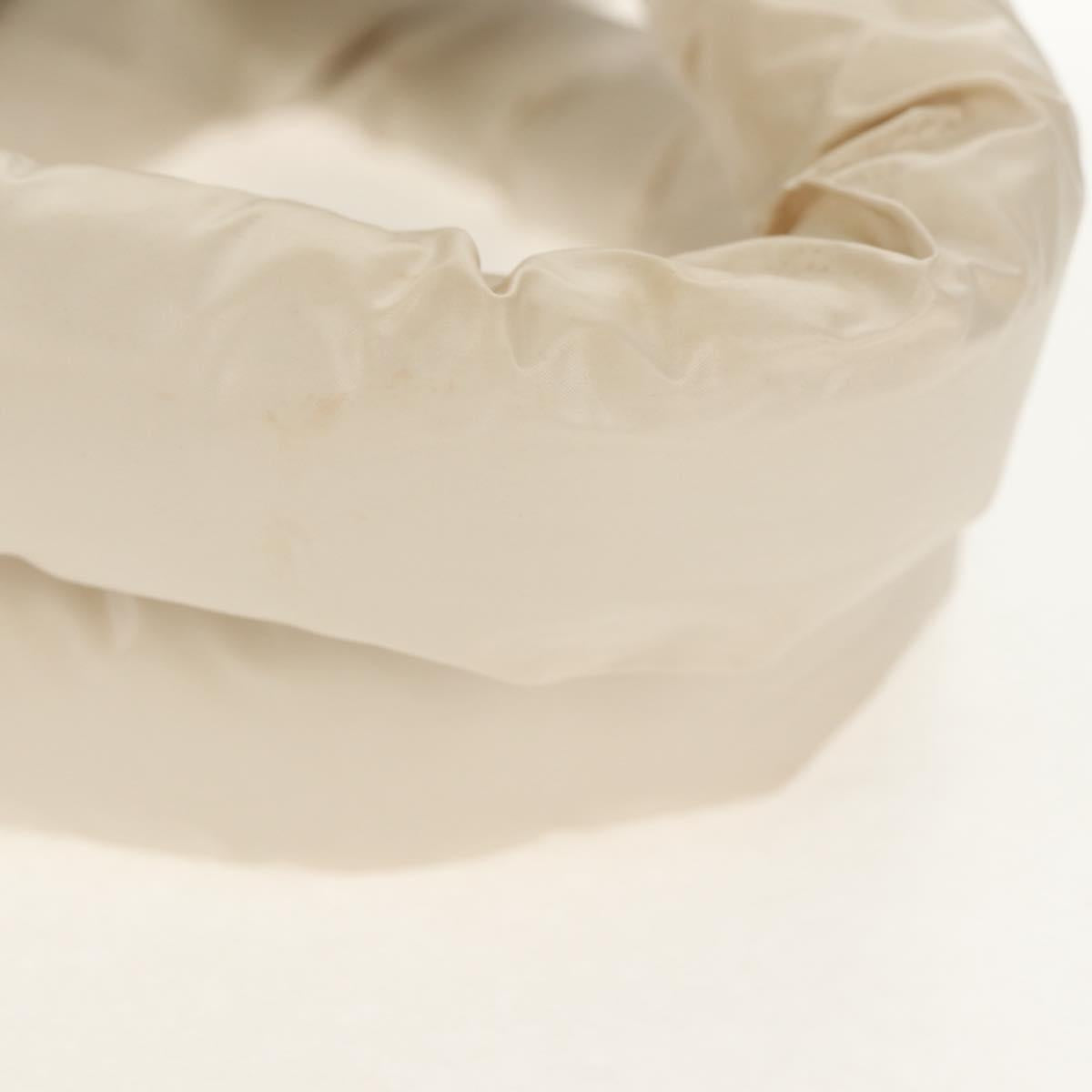 CHANEL Cococoon Tote Bag Nylon White Silver CC Auth 148203V