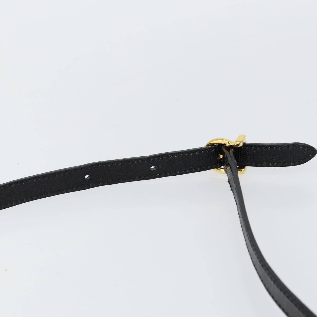 Salvatore Ferragamo Hand Bag Leather 2way Black Gold Auth 148212