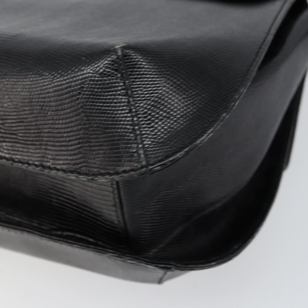 Salvatore Ferragamo Hand Bag Leather 2way Black Gold Auth 148212