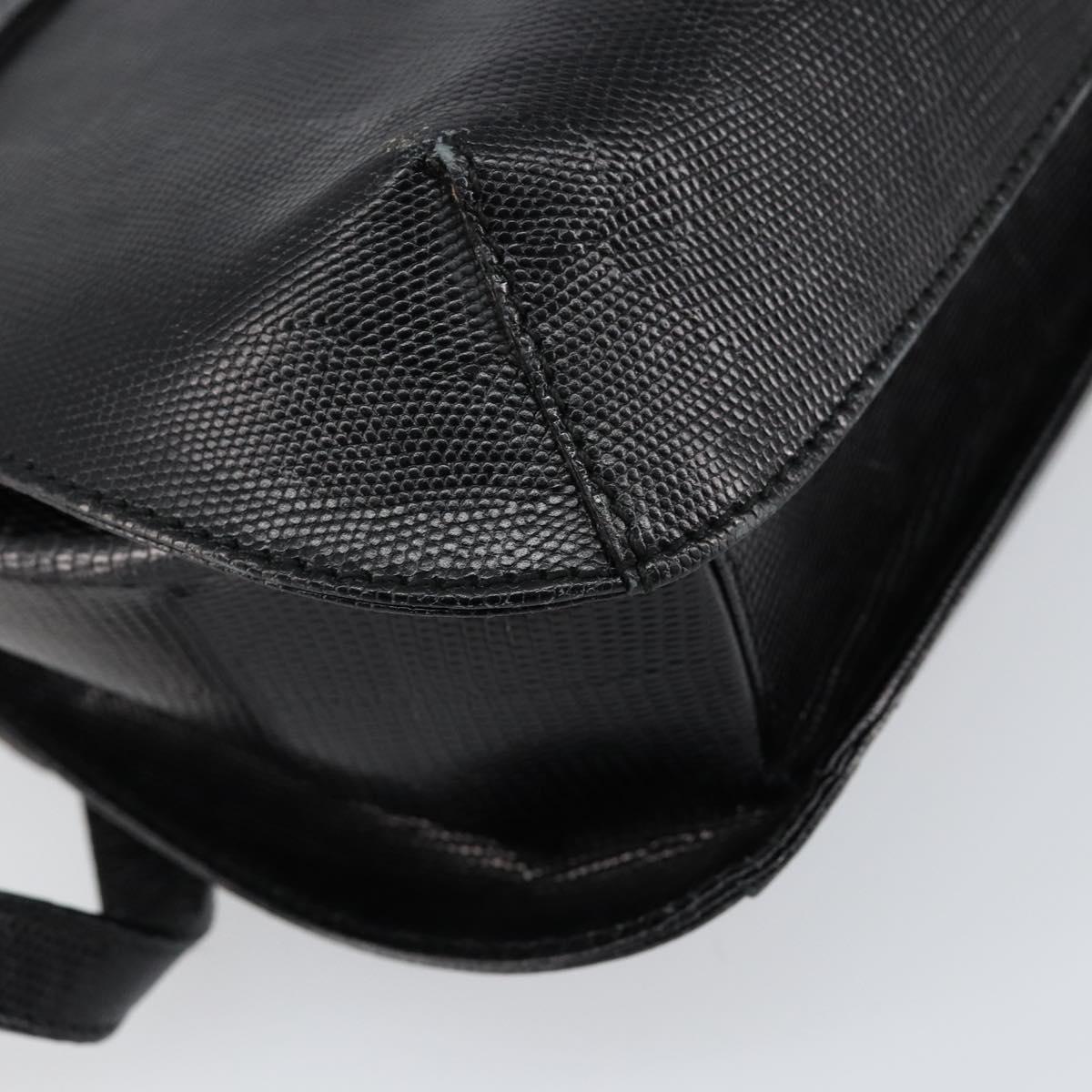 Salvatore Ferragamo Hand Bag Leather 2way Black Gold Auth 148212