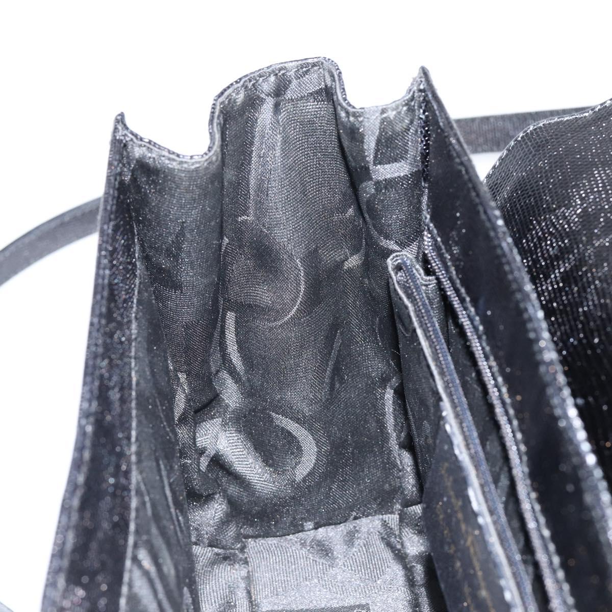 Salvatore Ferragamo Hand Bag Leather 2way Black Gold Auth 148212