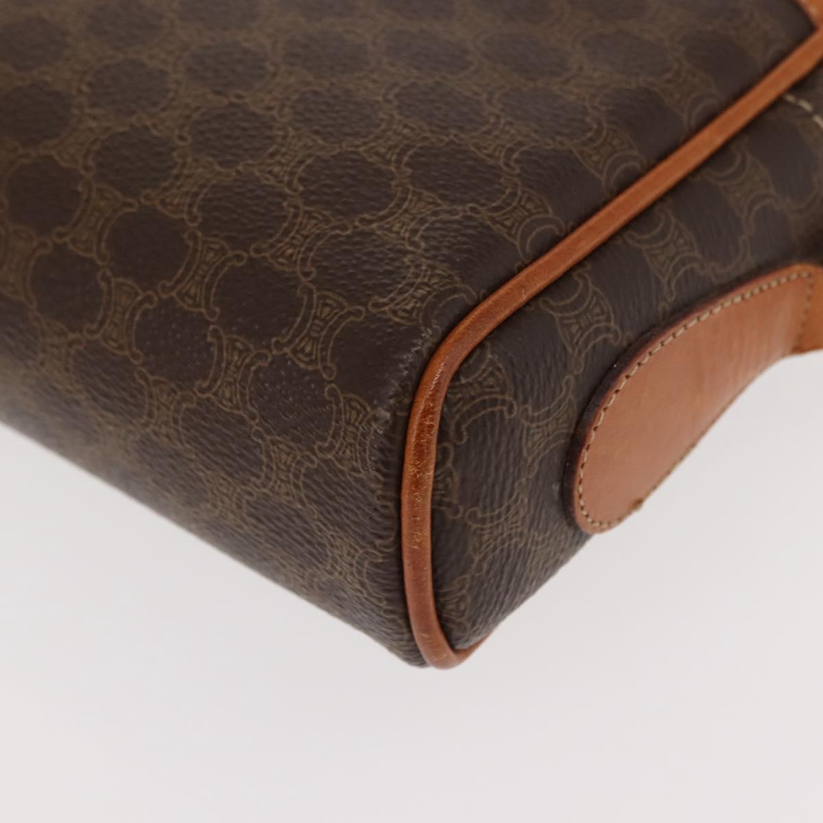 CELINE Macadam Canvas Shoulder Bag PVC Brown Gold Auth 148213