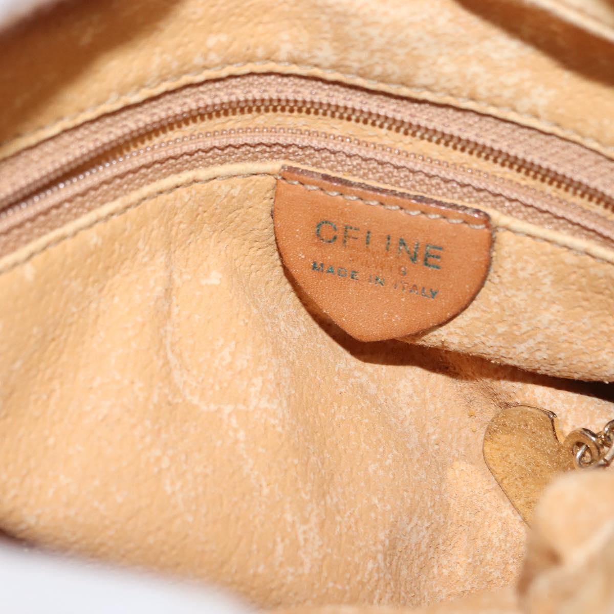 CELINE Macadam Canvas Shoulder Bag PVC Brown Gold Auth 148213