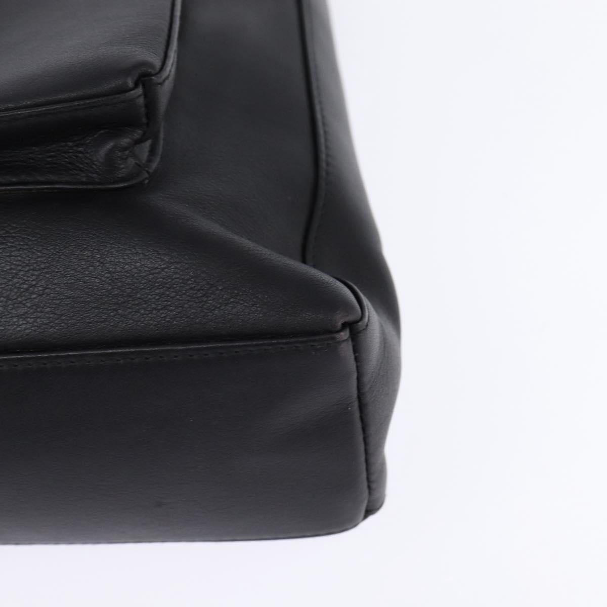 Salvatore Ferragamo Shoulder Bag Leather Black Gold Auth 148231