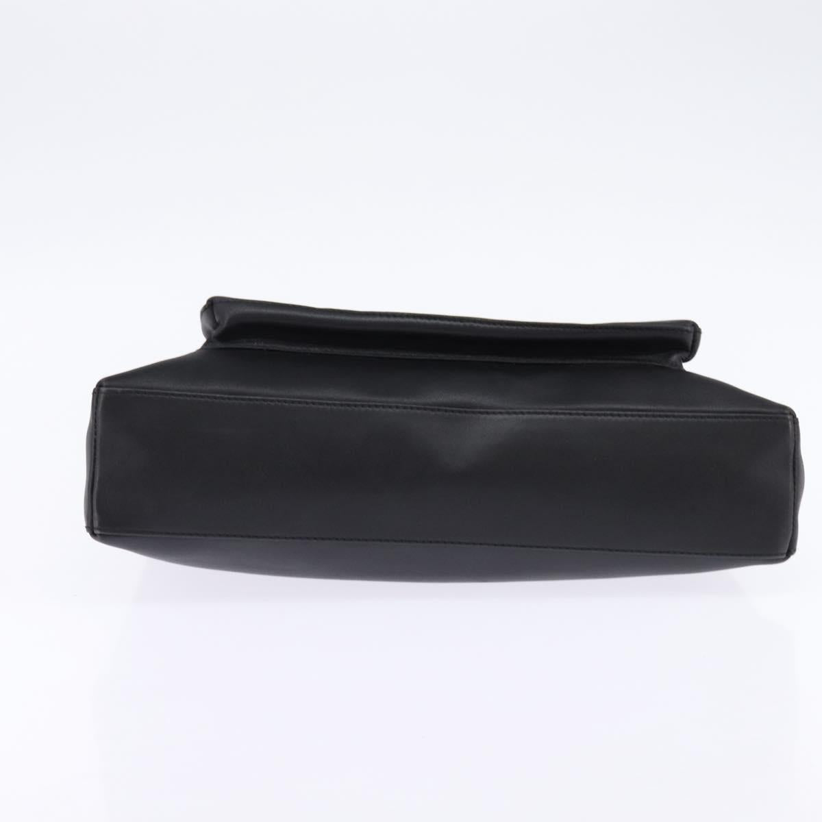 Salvatore Ferragamo Shoulder Bag Leather Black Gold Auth 148231