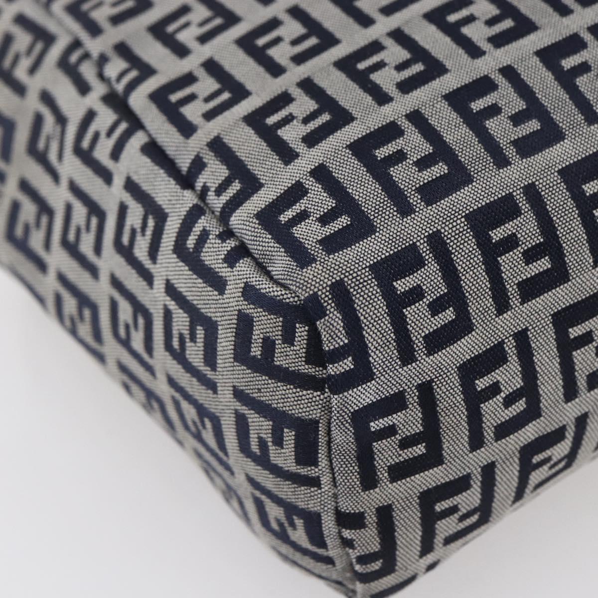 FENDI Zucchino Canvas Hand Bag Navy Auth 148236