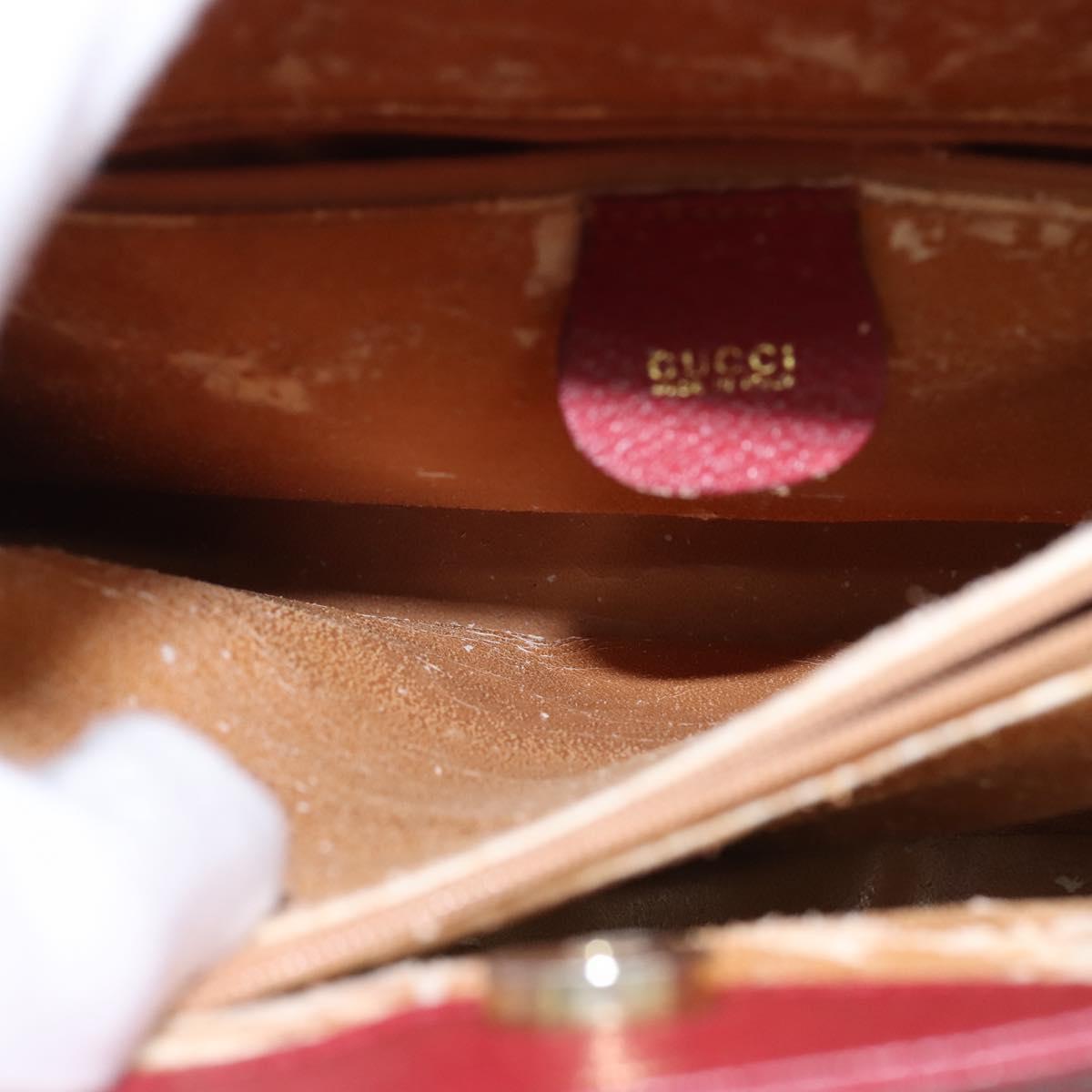 GUCCI Bamboo Hand Bag Leather Suede Red Gold 002 0260 2615 Auth 148239