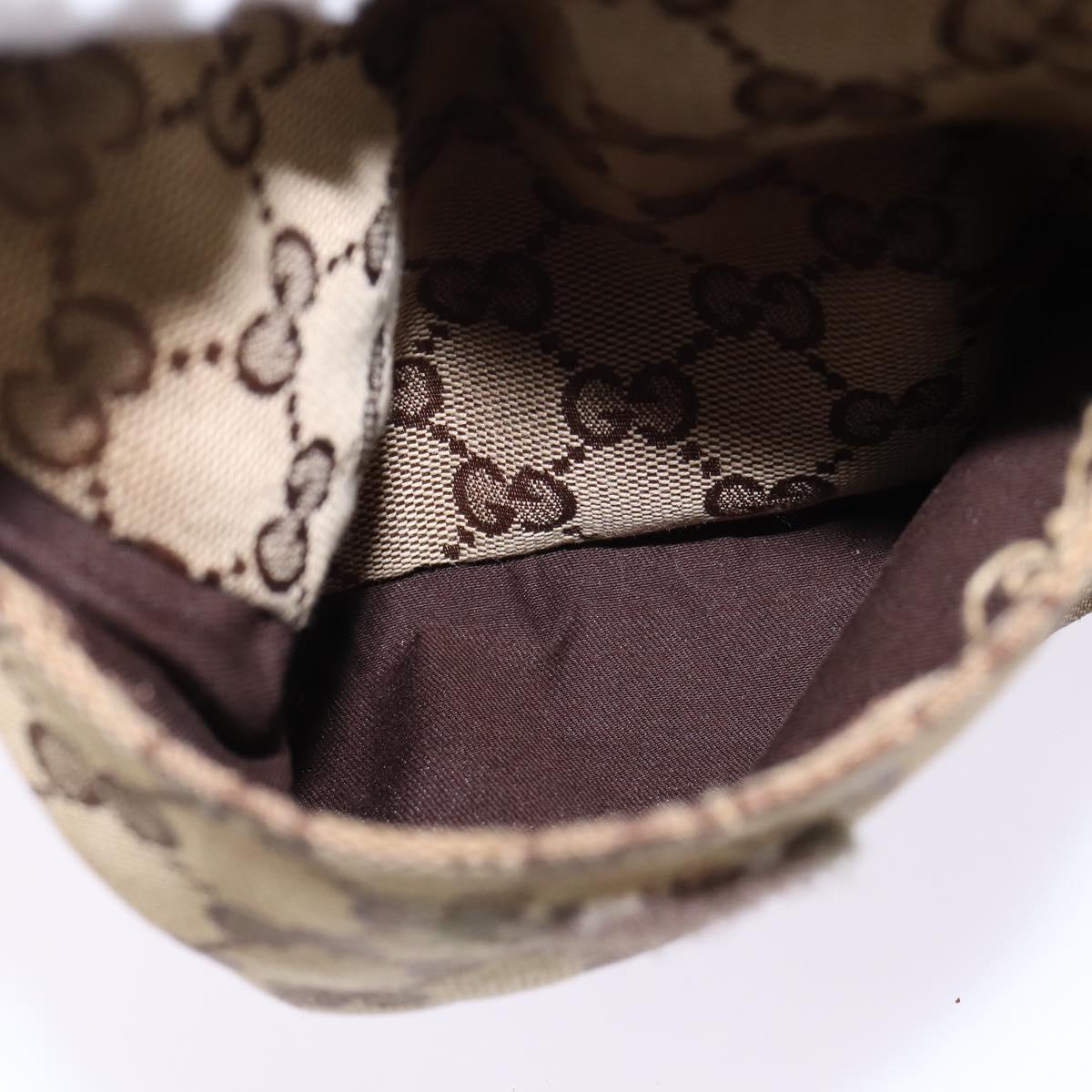 GUCCI GG Canvas Waist bag Beige Silver 28566 Auth 148242