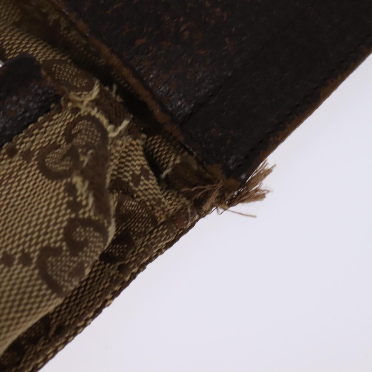 GUCCI GG Canvas Waist bag Beige Silver 28566 Auth 148242