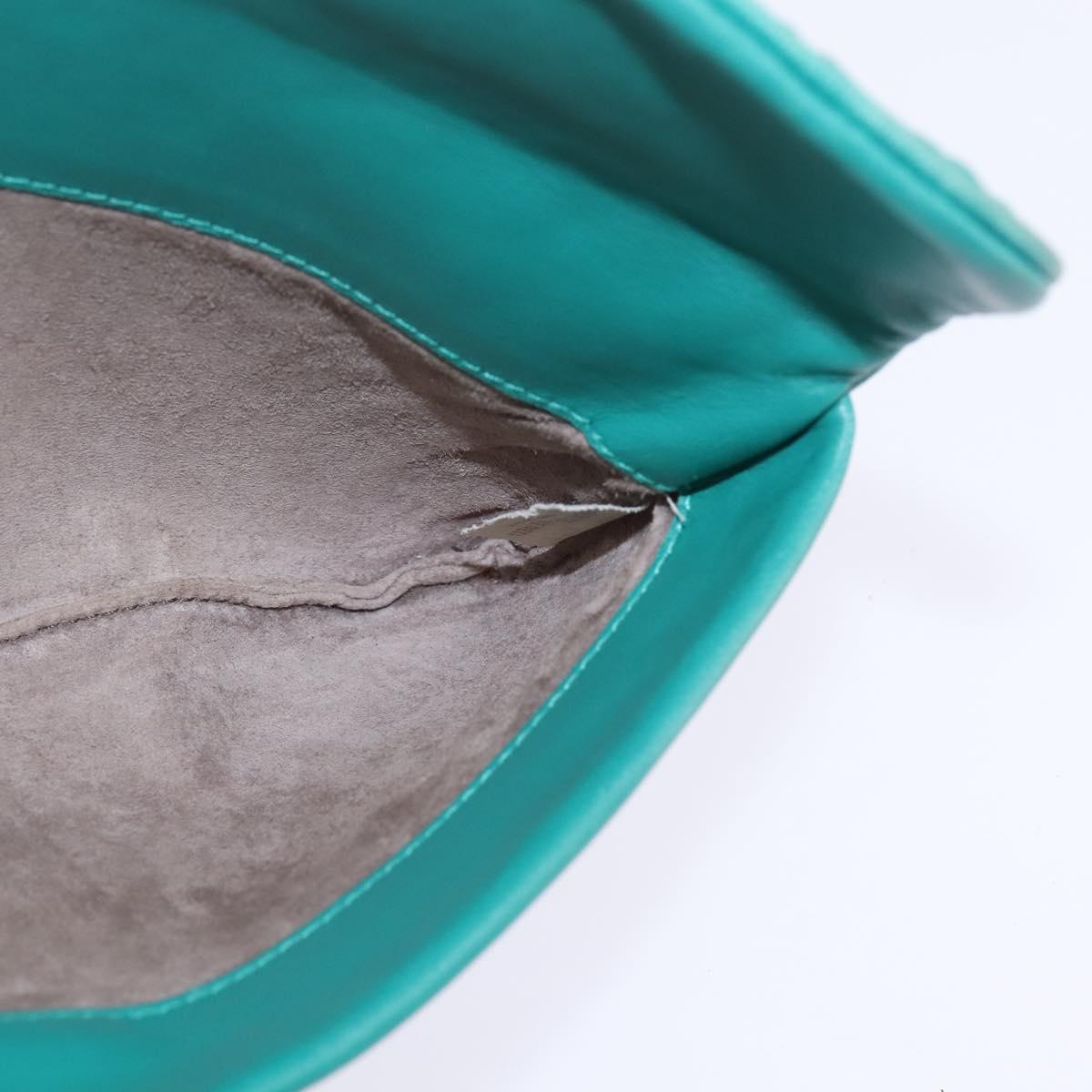 BOTTEGA VENETA INTRECCIATO Bag Leather Turquoise Blue 255549 Auth 148243