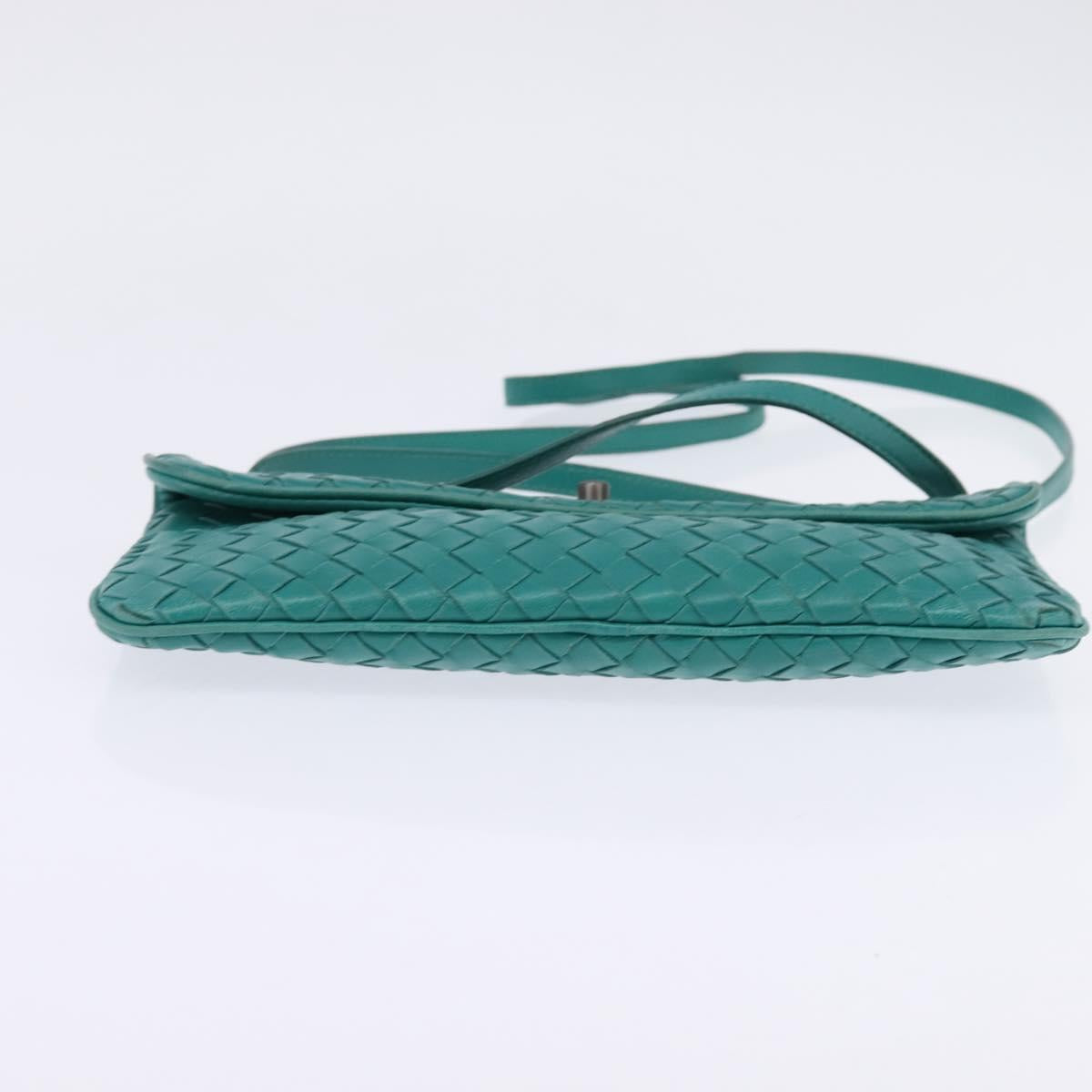 BOTTEGA VENETA INTRECCIATO Bag Leather Turquoise Blue 255549 Auth 148243