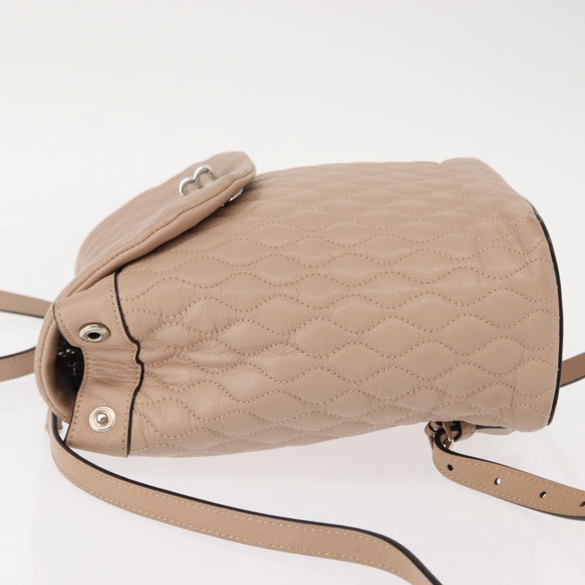 BALLY Backpack Leather Pink Silver Auth 148244