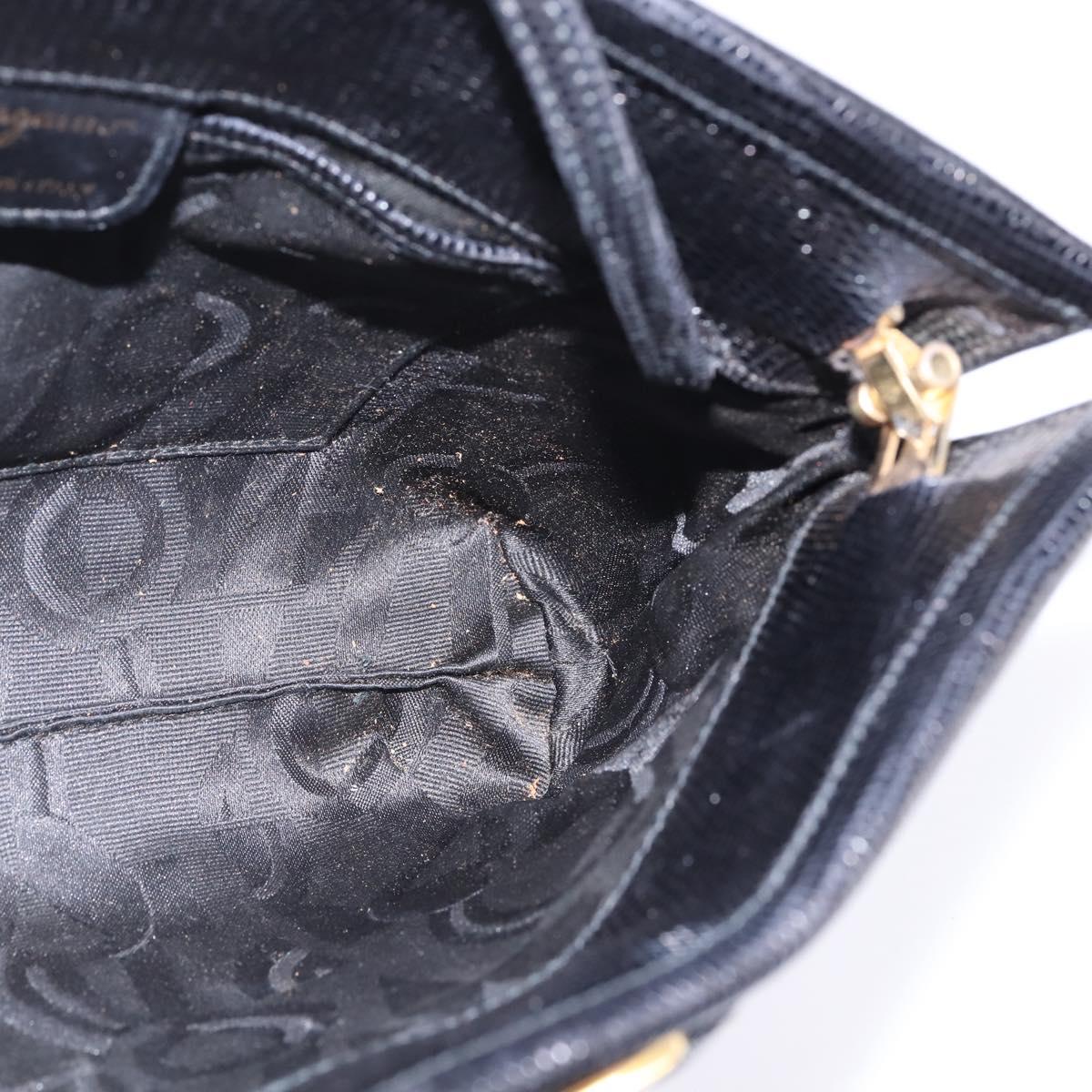 Salvatore Ferragamo Vala Shoulder Bag Leather Black Gold Auth 148245