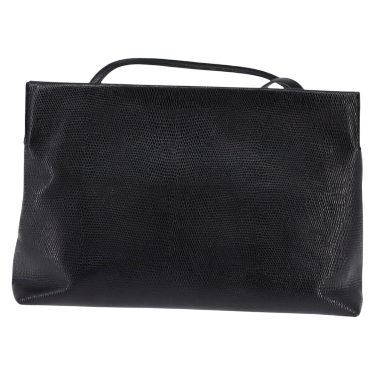 Salvatore Ferragamo Vala Shoulder Bag Leather Black Gold Auth 148245