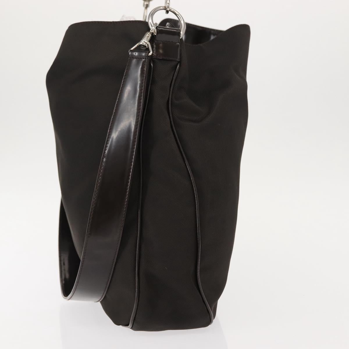 GUCCI Bamboo Shoulder Bag Nylon 2way Brown 001 3444 1577 Auth 148249