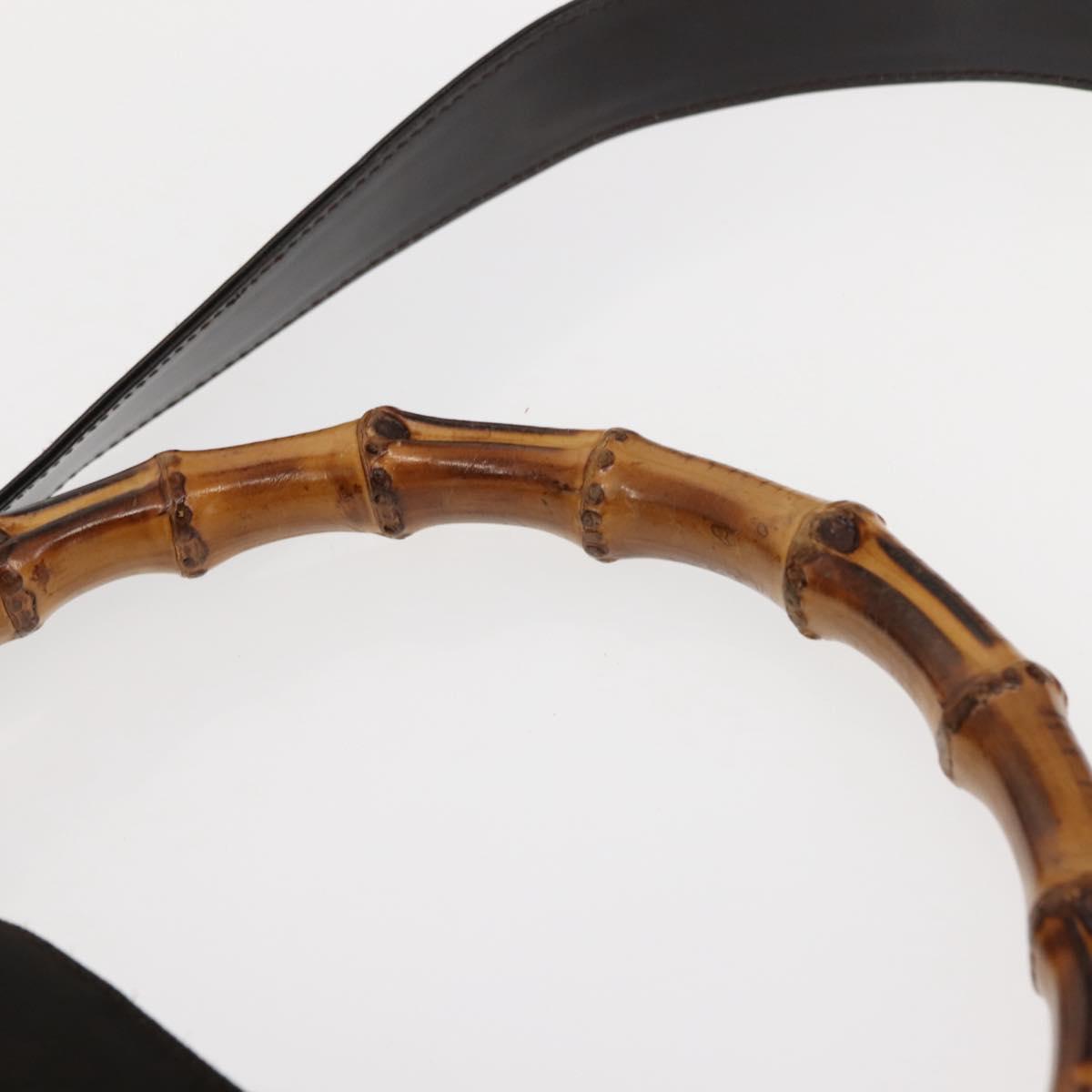 GUCCI Bamboo Shoulder Bag Nylon 2way Brown 001 3444 1577 Auth 148249