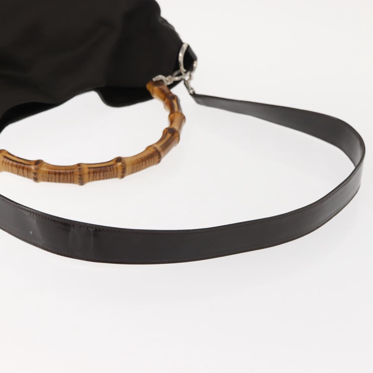 GUCCI Bamboo Shoulder Bag Nylon 2way Brown 001 3444 1577 Auth 148249