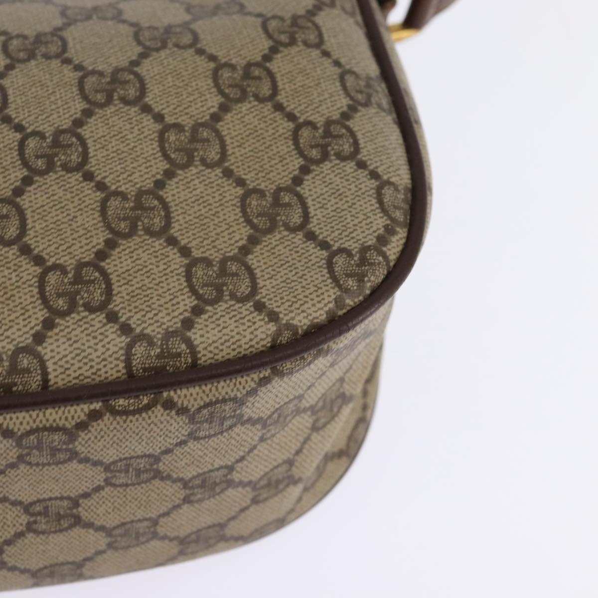 GUCCI GG Supreme Web Sherry Line Bag PVC Beige 001 754 6177 4021 Auth 148251