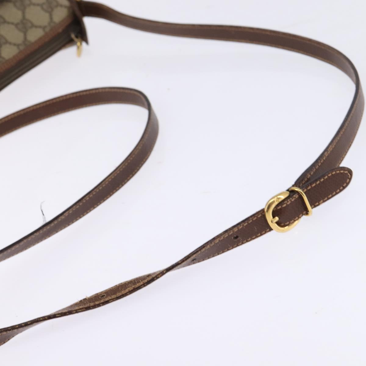 GUCCI GG Supreme Web Sherry Line Bag PVC Beige 001 754 6177 4021 Auth 148251