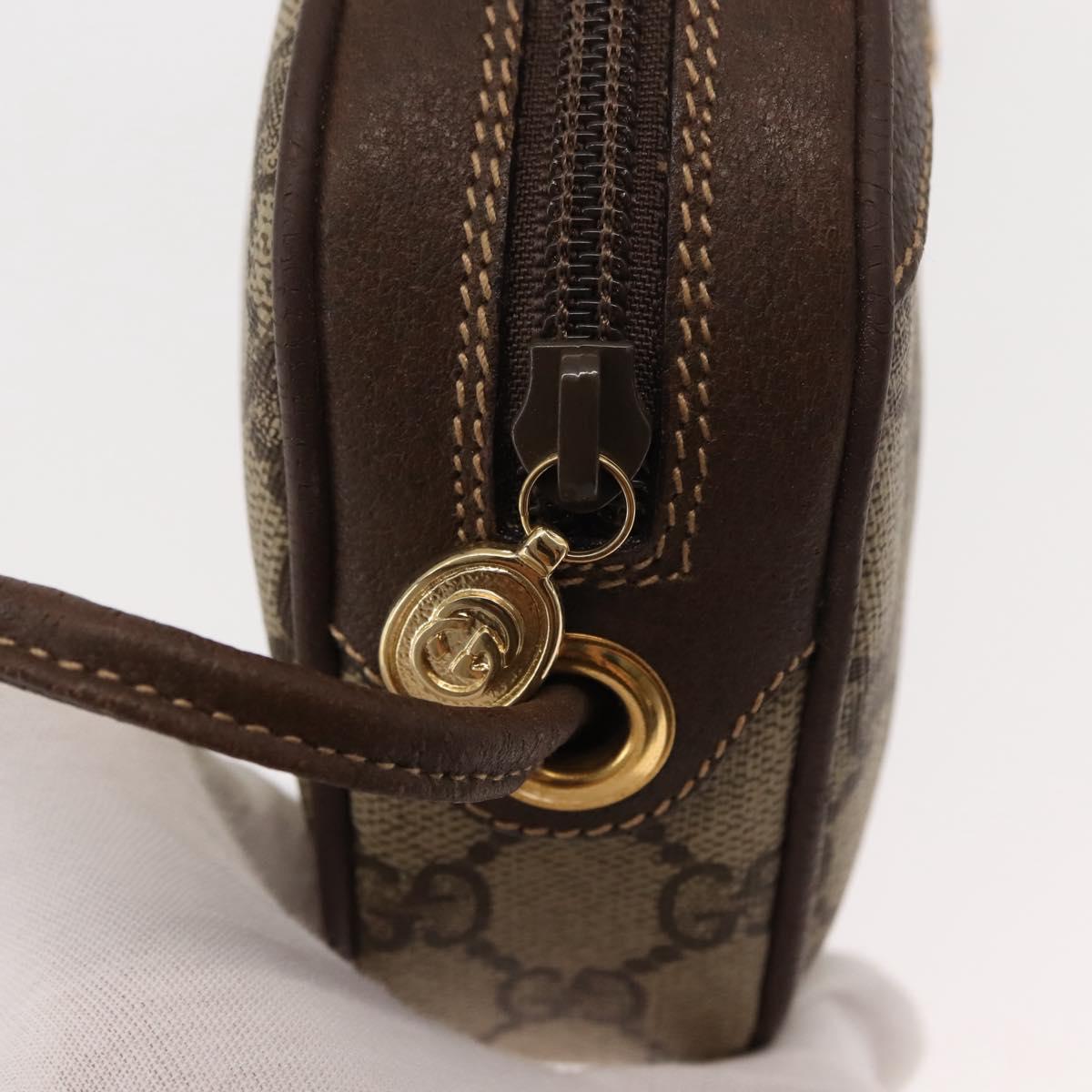 GUCCI GG Supreme Web Sherry Line Bag PVC Beige 007 58 6112 4023 Auth 148252