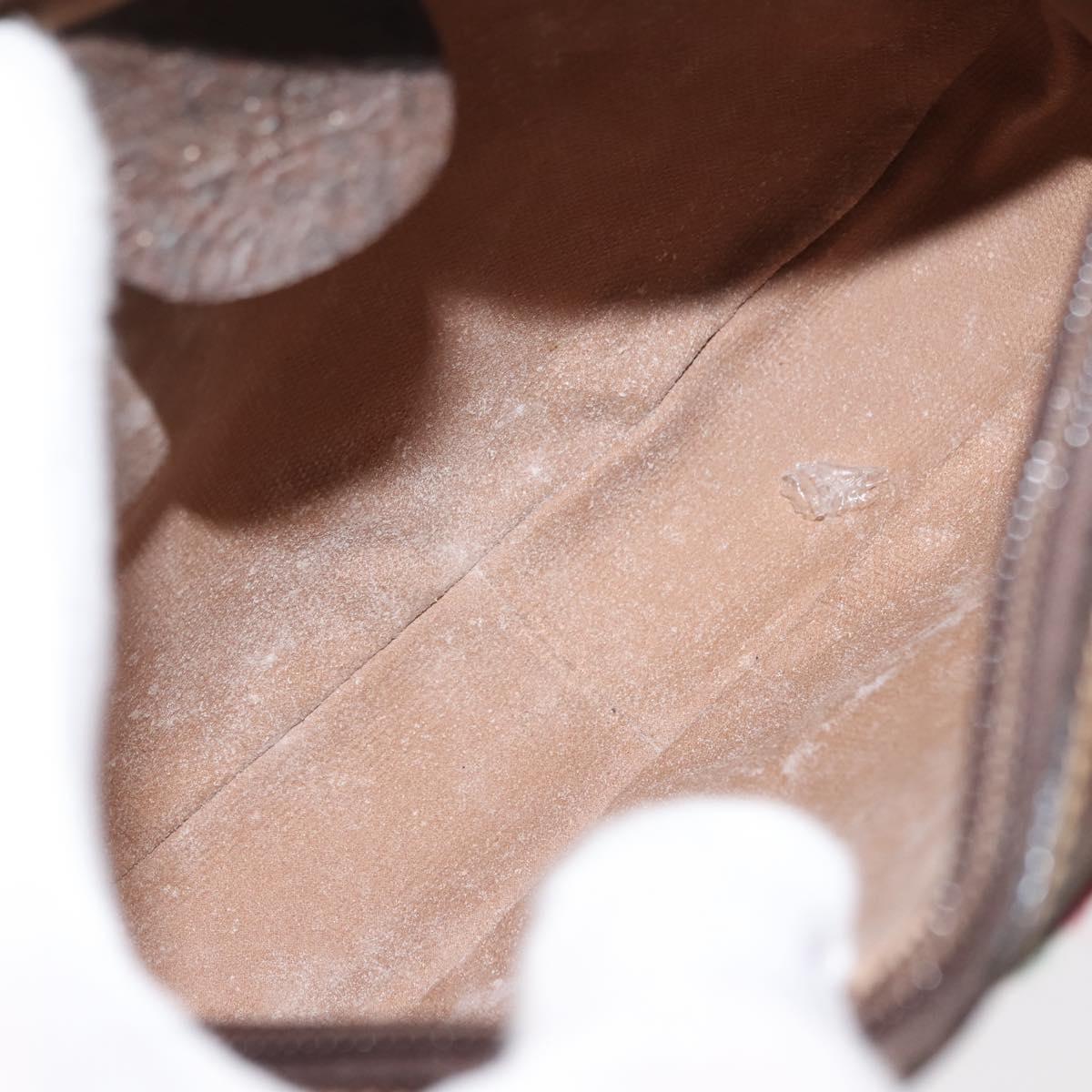 GUCCI GG Supreme Web Sherry Line Bag PVC Beige 007 58 6112 4023 Auth 148252