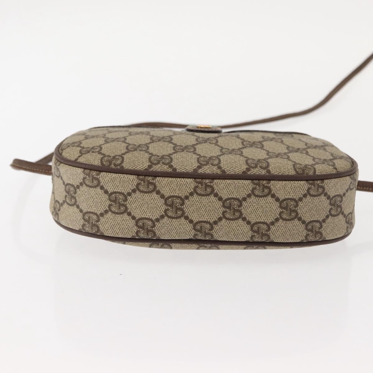 GUCCI GG Supreme Web Sherry Line Bag PVC Beige 007 58 6112 4023 Auth 148252