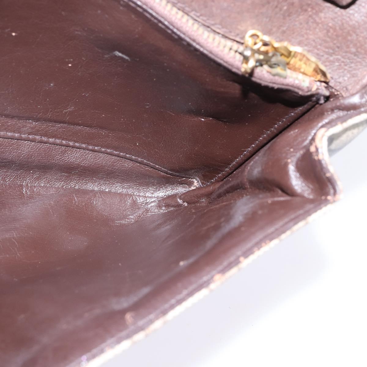 GUCCI GG Supreme Clutch Bag PVC Beige Gold Auth 148253