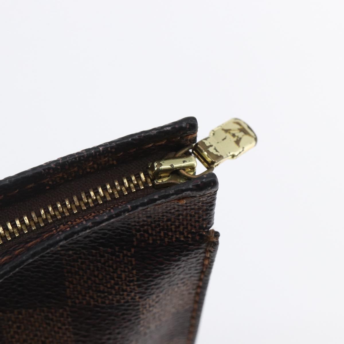 LOUIS VUITTON Damier Ebene Poche Toilette 26 Pouch N47543 LV Auth 148255