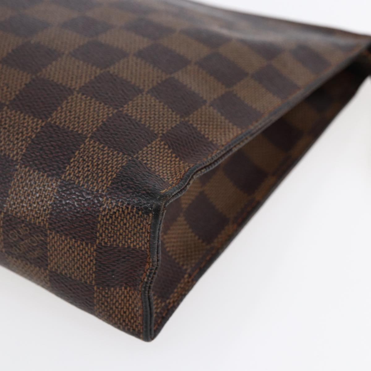 LOUIS VUITTON Damier Ebene Poche Toilette 26 Pouch N47543 LV Auth 148255