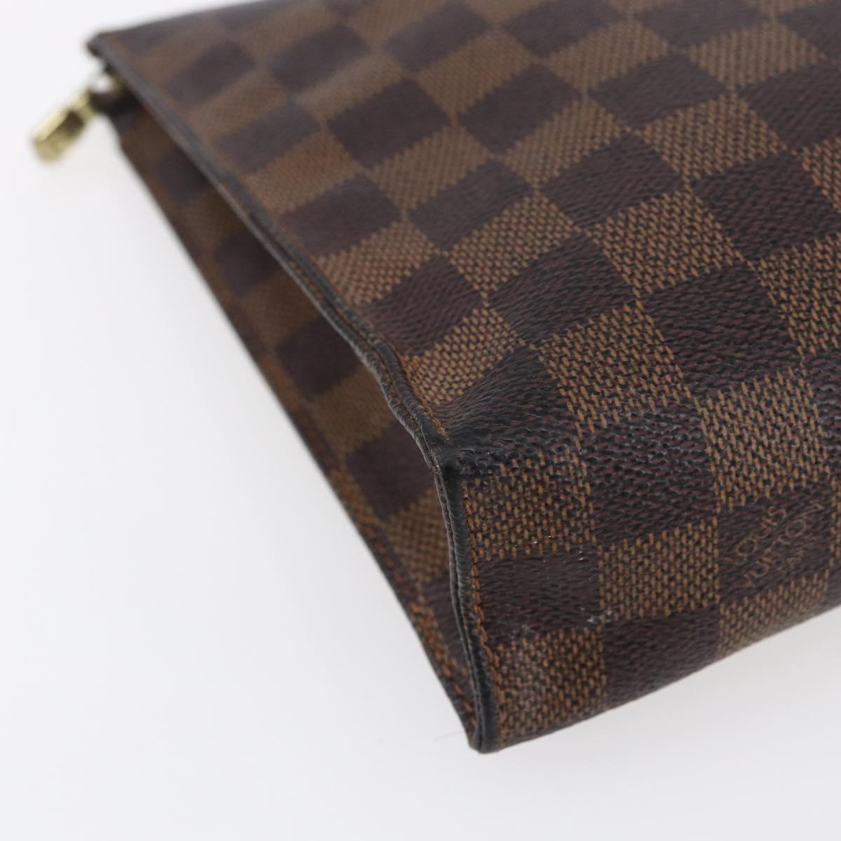 LOUIS VUITTON Damier Ebene Poche Toilette 26 Pouch N47543 LV Auth 148255