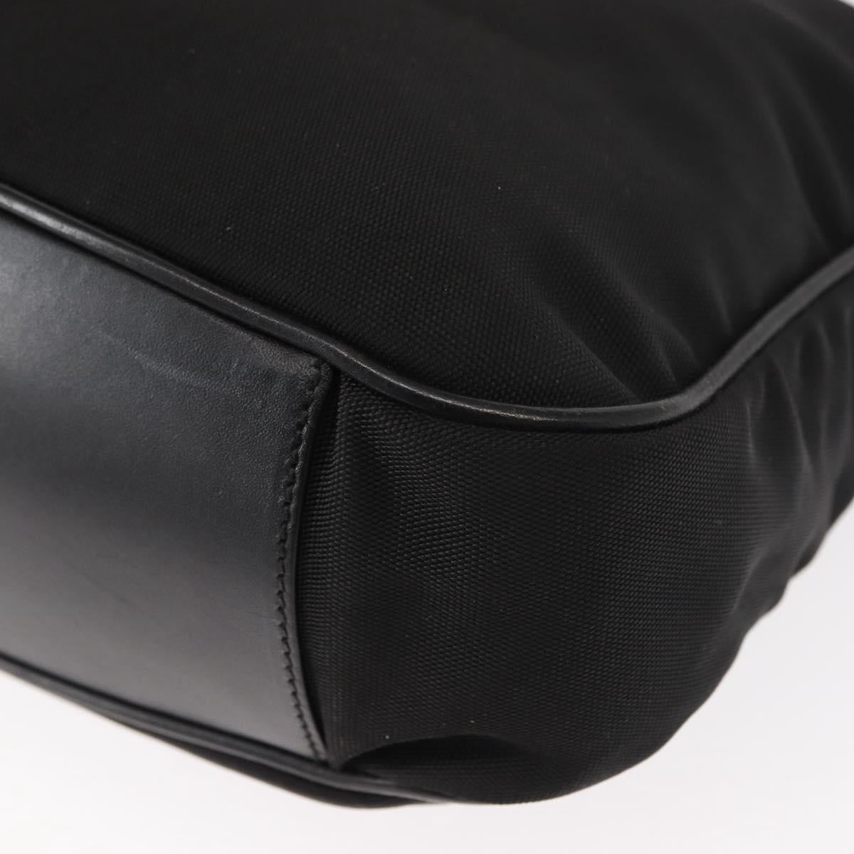 GUCCI Bamboo Shoulder Bag Nylon 2way Black Silver 001 1638 1705 Auth 148258