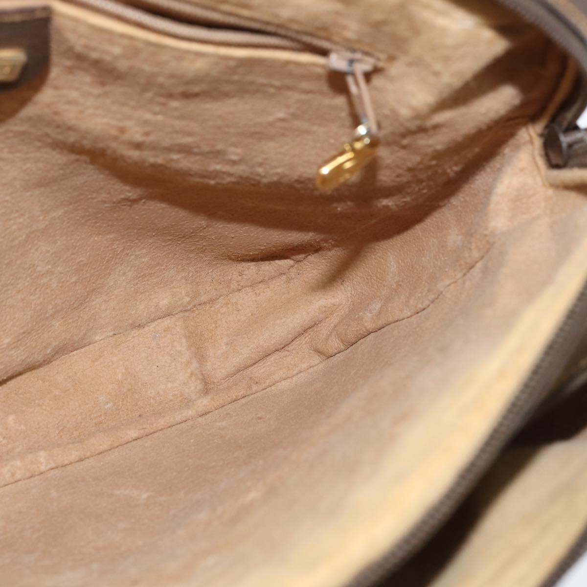 GUCCI GG Supreme Web Sherry Line Shoulder Bag PVC Beige Red Auth 148262