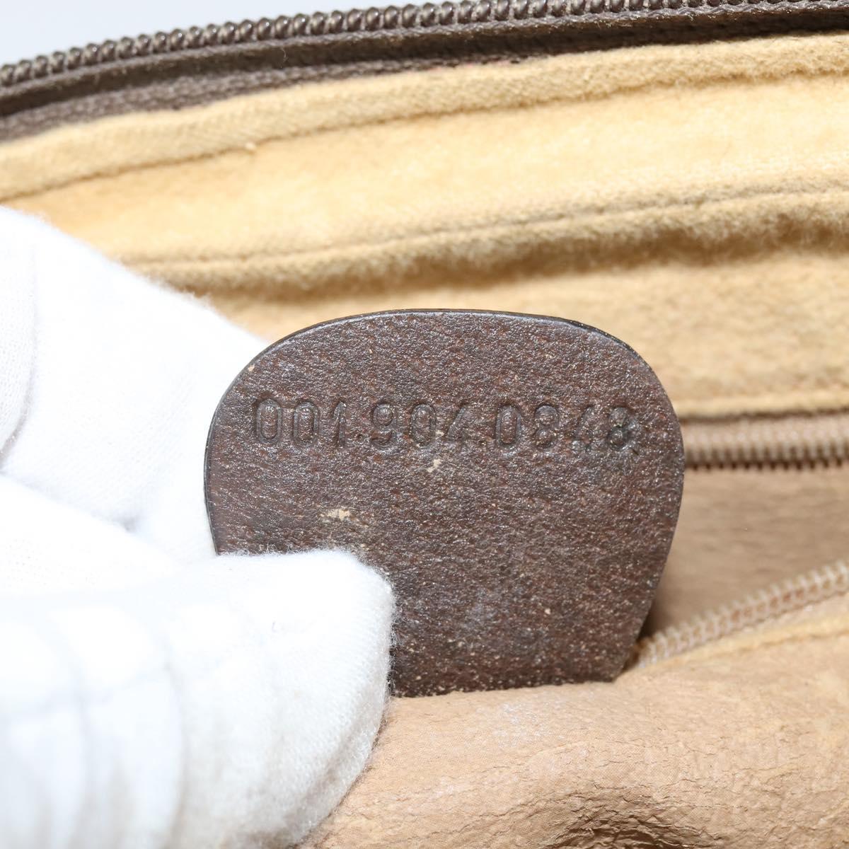 GUCCI GG Supreme Web Sherry Line Shoulder Bag PVC Beige Red Auth 148262