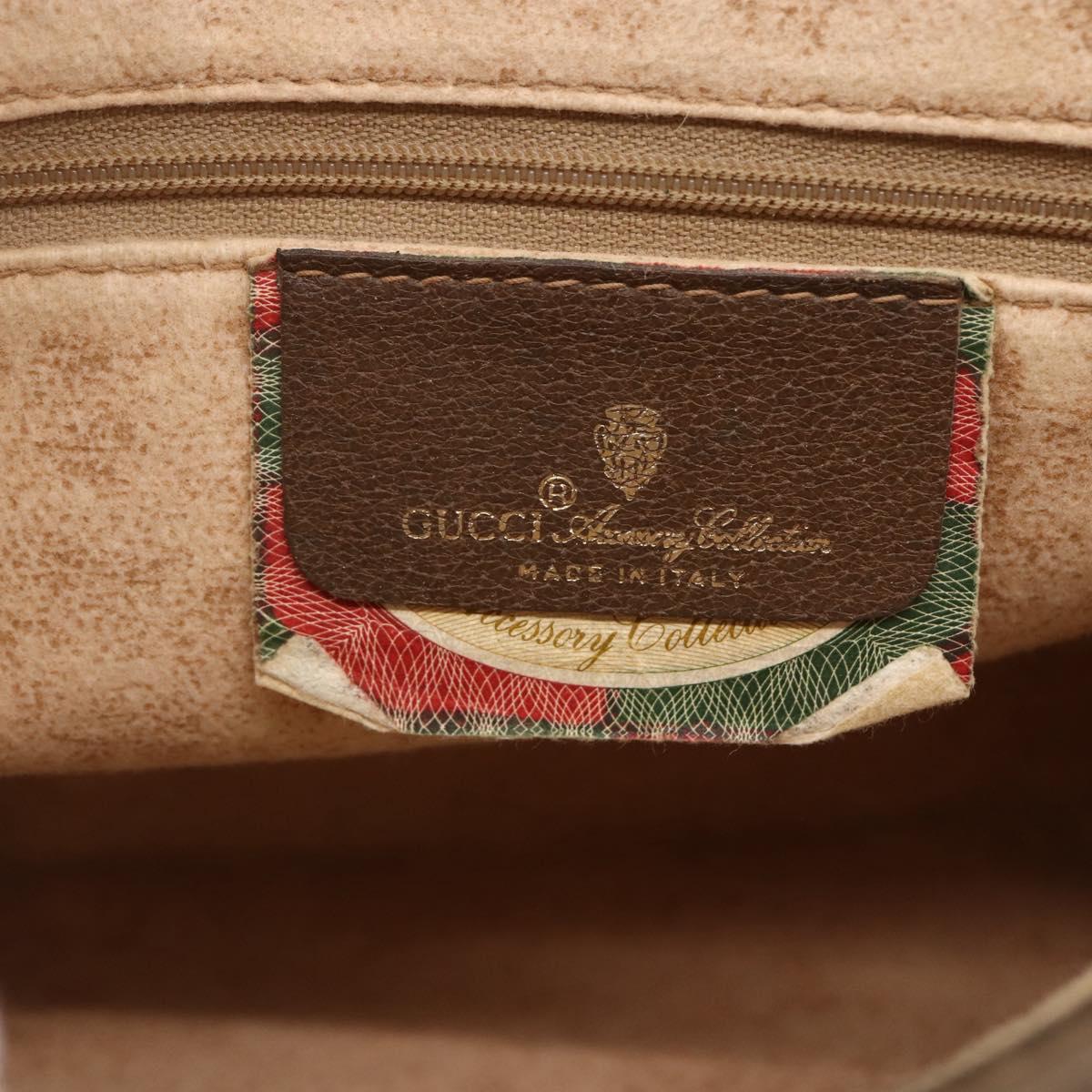 GUCCI GG Supreme Clutch Bag PVC Beige Gold 97 01 038 Auth 148263