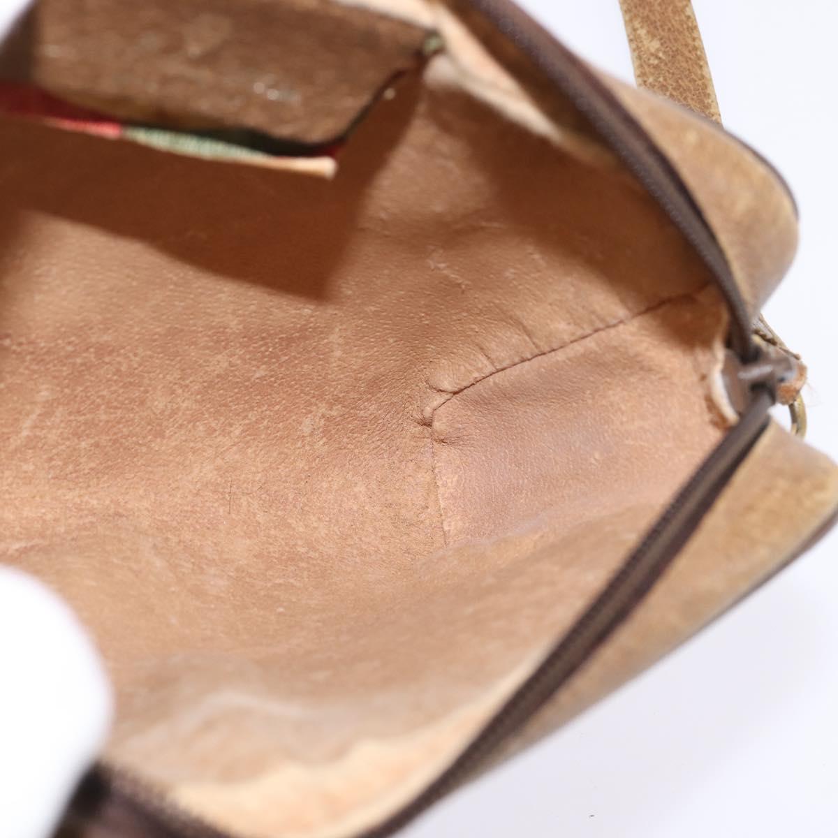 GUCCI GG Supreme Web Sherry Line Shoulder Bag PVC Beige 116 02 089 Auth 148264