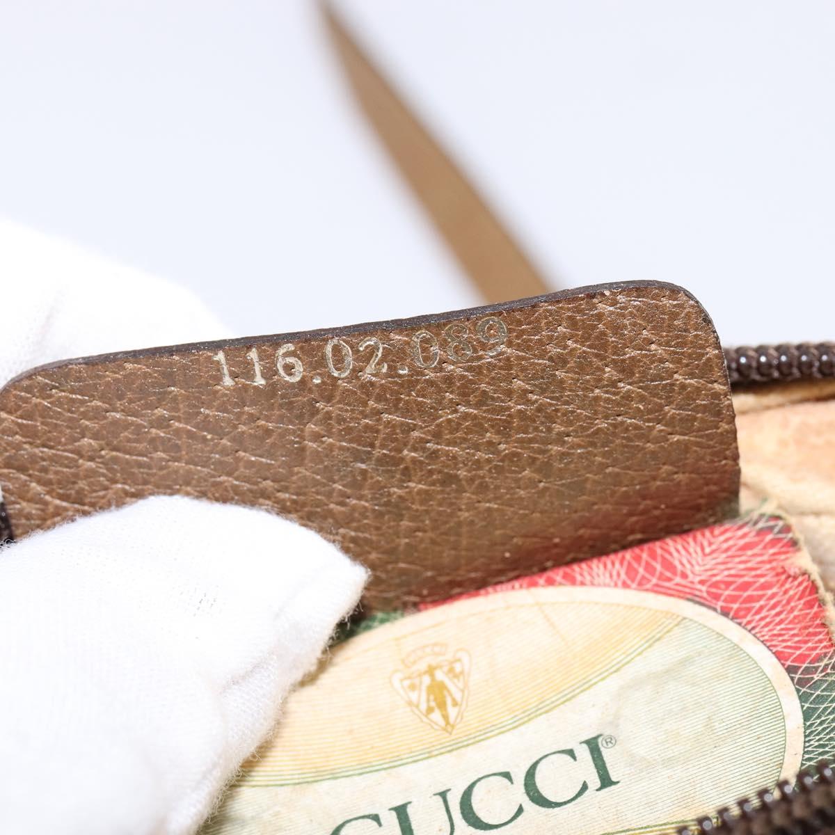 GUCCI GG Supreme Web Sherry Line Shoulder Bag PVC Beige 116 02 089 Auth 148264