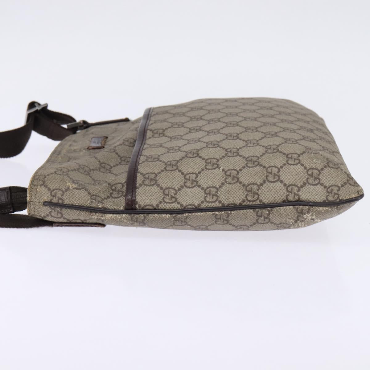 GUCCI GG Supreme Shoulder Bag PVC Beige 141626 Auth 148265