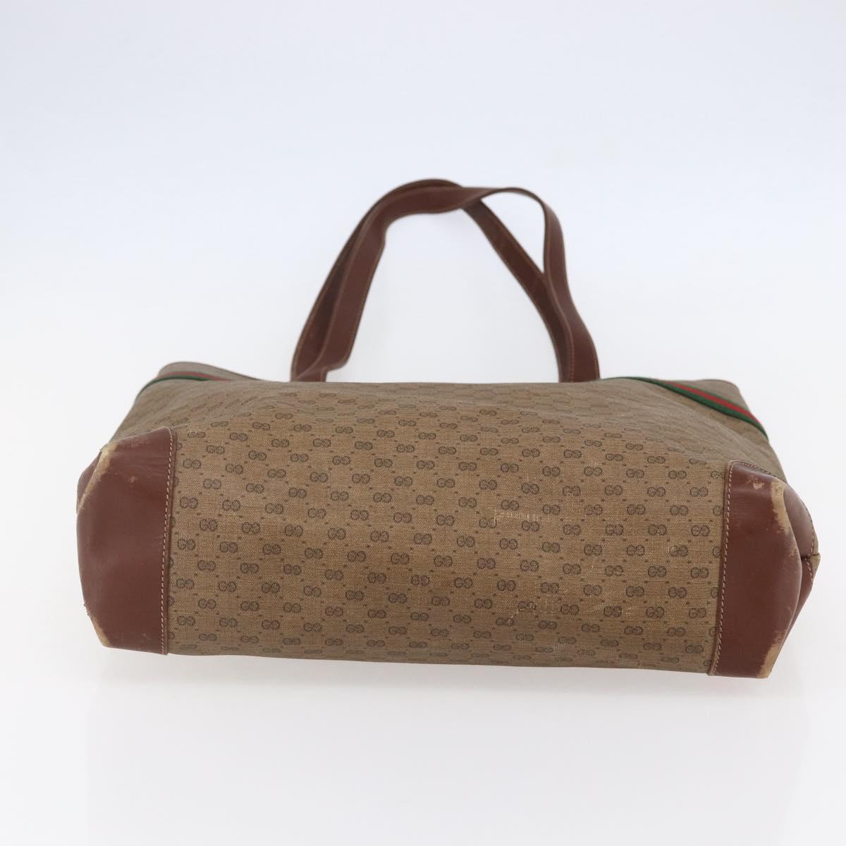 GUCCI Micro GG Supreme Web Sherry Line Bag PVC Beige 002 123 0131 Auth 148270