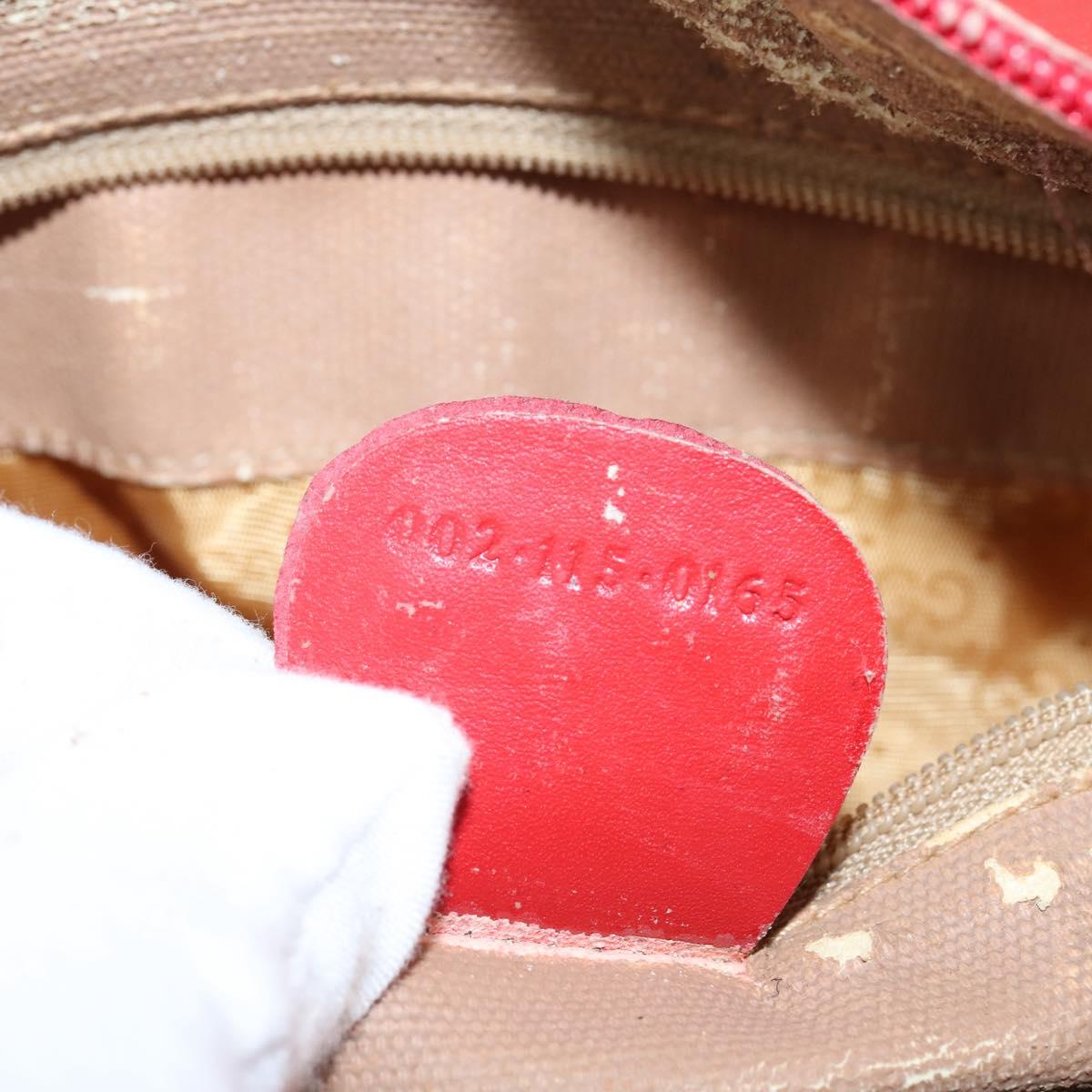 GUCCI Micro GG Canvas Boston Bag Red Gold 002 115 0165 Auth 148271